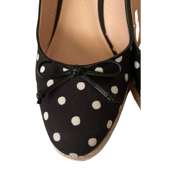 Kate Spade  Wedge Heel Slingback Espadrilles Panama Nights polka dot - Picture 5 of 8